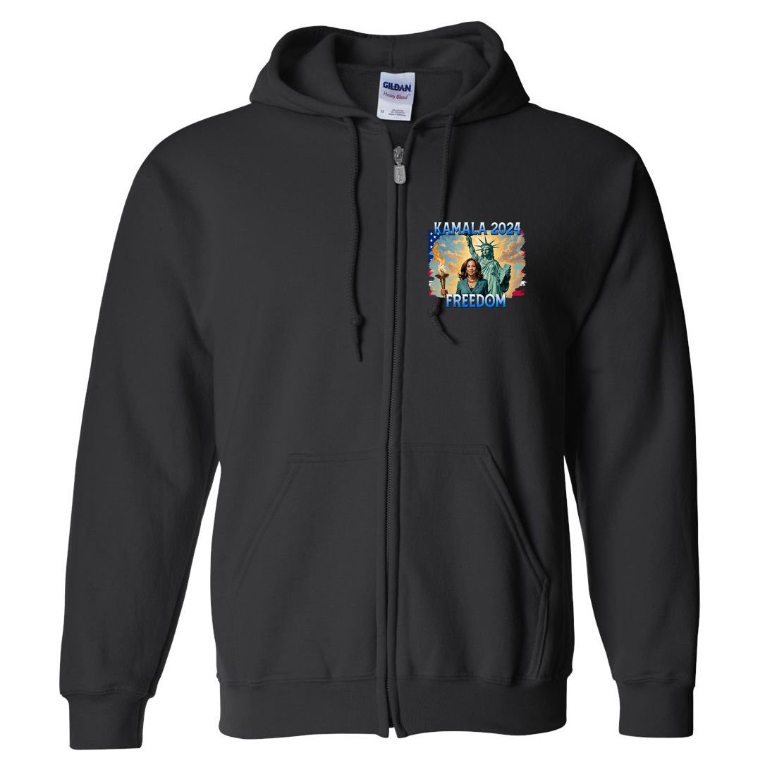 Kamala Harris Lady Liberty Freedom 2024 Full Zip Hoodie