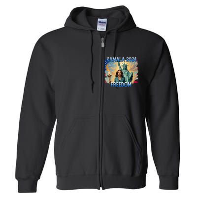 Kamala Harris Lady Liberty Freedom 2024 Full Zip Hoodie