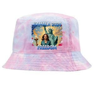 Kamala Harris Lady Liberty Freedom 2024 Tie-Dyed Bucket Hat