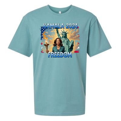 Kamala Harris Lady Liberty Freedom 2024 Sueded Cloud Jersey T-Shirt