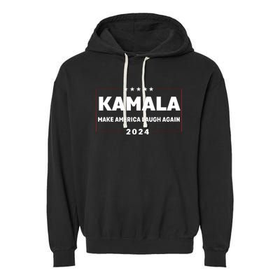 Kamala Harris Make America Laugh Again American Flag 2024 Garment-Dyed Fleece Hoodie