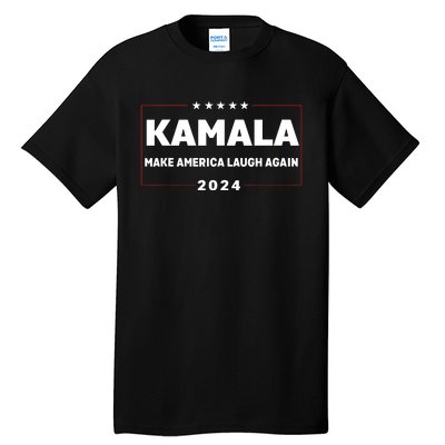 Kamala Harris Make America Laugh Again American Flag 2024 Tall T-Shirt