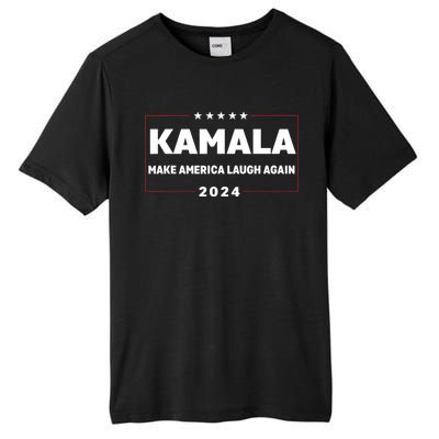 Kamala Harris Make America Laugh Again American Flag 2024 Tall Fusion ChromaSoft Performance T-Shirt