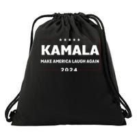 Kamala Harris Make America Laugh Again American Flag 2024 Drawstring Bag