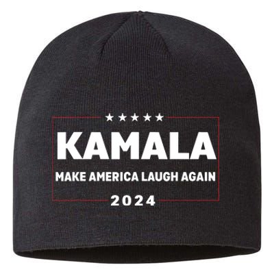 Kamala Harris Make America Laugh Again American Flag 2024 Sustainable Beanie