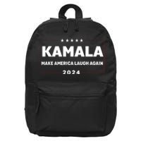 Kamala Harris Make America Laugh Again American Flag 2024 16 in Basic Backpack