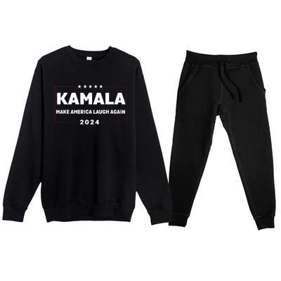 Kamala Harris Make America Laugh Again American Flag 2024 Premium Crewneck Sweatsuit Set