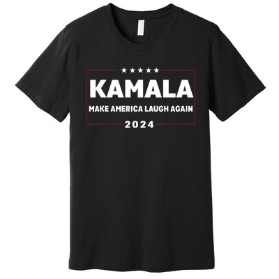 Kamala Harris Make America Laugh Again American Flag 2024 Premium T-Shirt