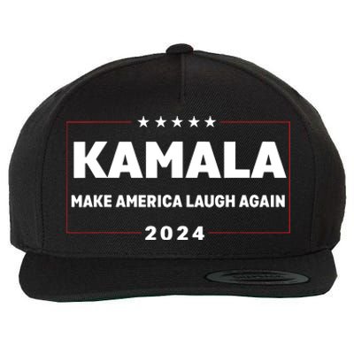 Kamala Harris Make America Laugh Again American Flag 2024 Wool Snapback Cap