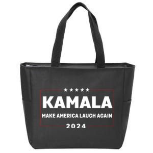 Kamala Harris Make America Laugh Again American Flag 2024 Zip Tote Bag