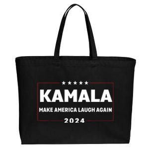 Kamala Harris Make America Laugh Again American Flag 2024 Cotton Canvas Jumbo Tote