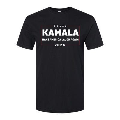 Kamala Harris Make America Laugh Again American Flag 2024 Softstyle CVC T-Shirt