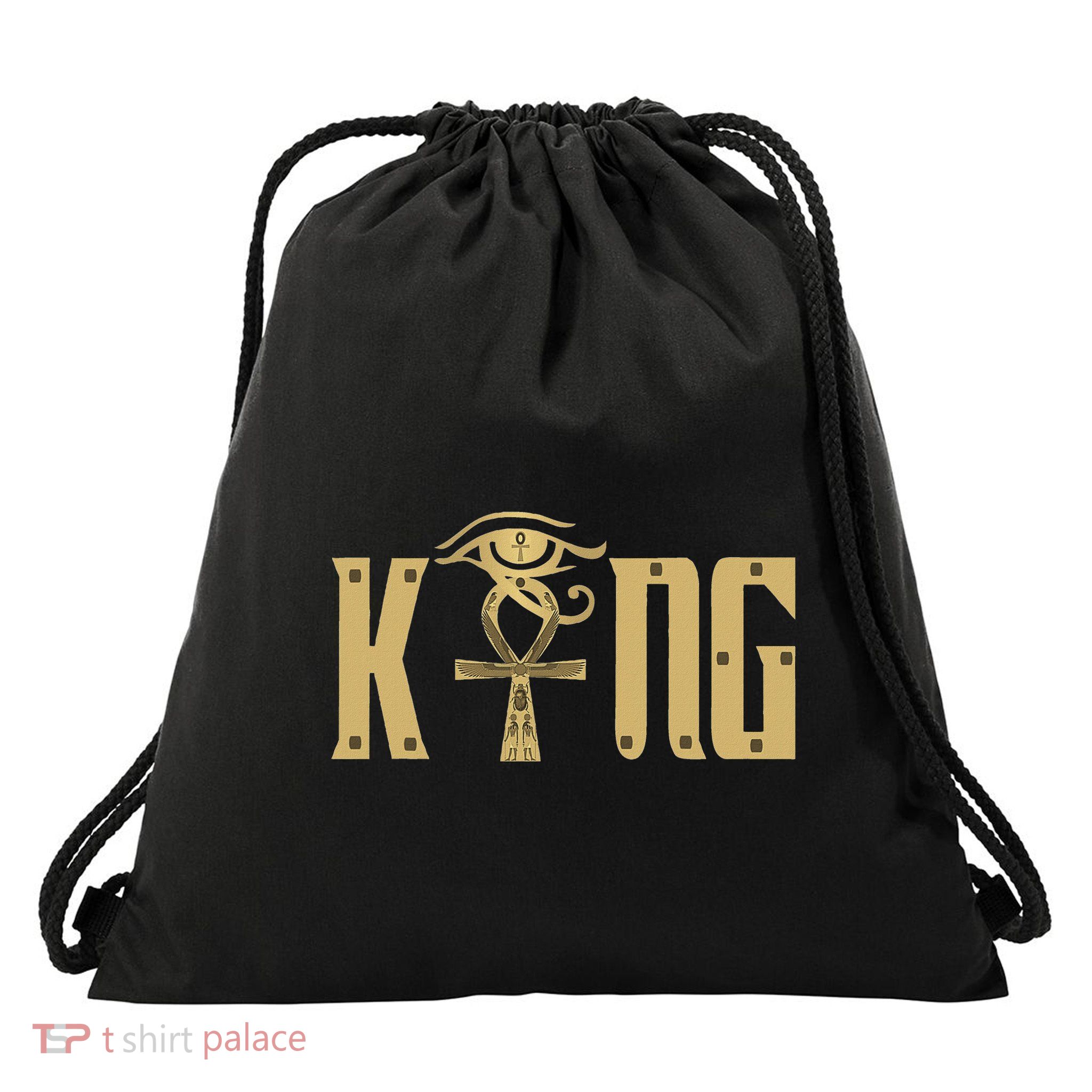 King Husband Man With Egyptian Ankh Couple Drawstring Bag