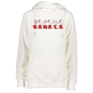 Kamala Harris Merry Christmas Lettering Positive Womens Funnel Neck Pullover Hood