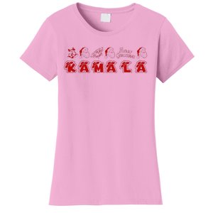 Kamala Harris Merry Christmas Lettering Positive Women's T-Shirt