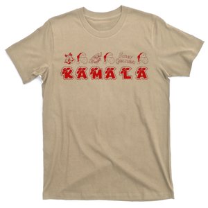 Kamala Harris Merry Christmas Lettering Positive T-Shirt