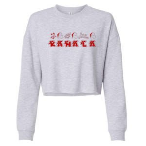 Kamala Harris Merry Christmas Lettering Positive Cropped Pullover Crew