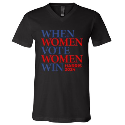 Kamala Harris Madam President IM With Her When Women Vote V-Neck T-Shirt