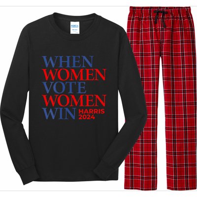 Kamala Harris Madam President IM With Her When Women Vote Long Sleeve Pajama Set