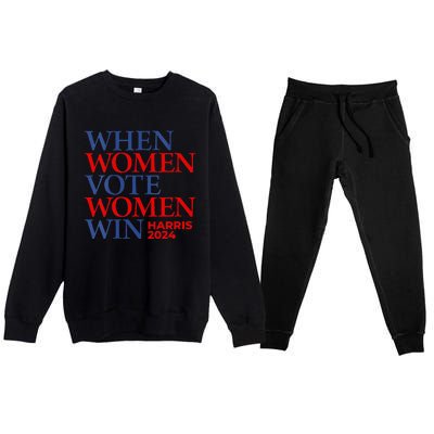 Kamala Harris Madam President IM With Her When Women Vote Premium Crewneck Sweatsuit Set