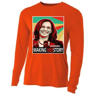 Kamala Harris Making Herfunny Giftstory Gift Cooling Performance Long Sleeve Crew