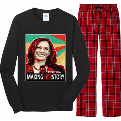 Kamala Harris Making Herfunny Giftstory Gift Long Sleeve Pajama Set