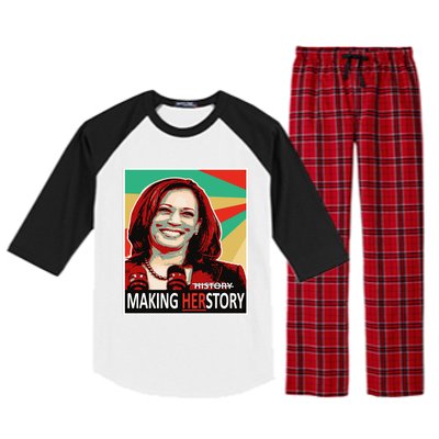 Kamala Harris Making Herfunny Giftstory Gift Raglan Sleeve Pajama Set