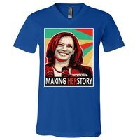 Kamala Harris Making Herfunny Giftstory Gift V-Neck T-Shirt