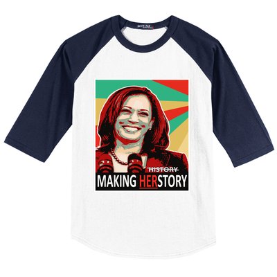 Kamala Harris Making Herfunny Giftstory Gift Baseball Sleeve Shirt