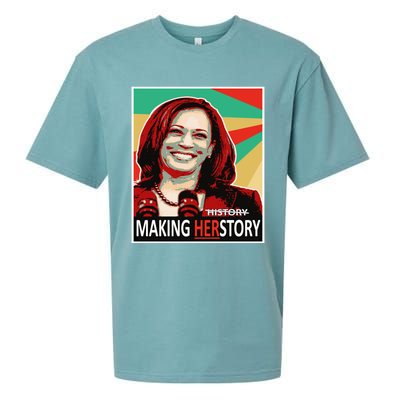 Kamala Harris Making Herfunny Giftstory Gift Sueded Cloud Jersey T-Shirt