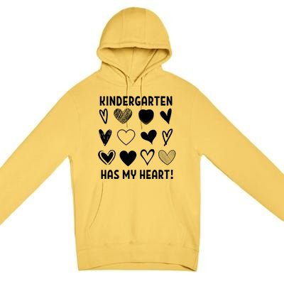 Kindergarten Has My Heart Valentines Day Teacher Cute Gift Premium Pullover Hoodie