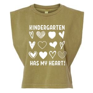 Kindergarten Has My Heart Valentines Day Teacher Cute Gift Garment-Dyed Women's Muscle Tee