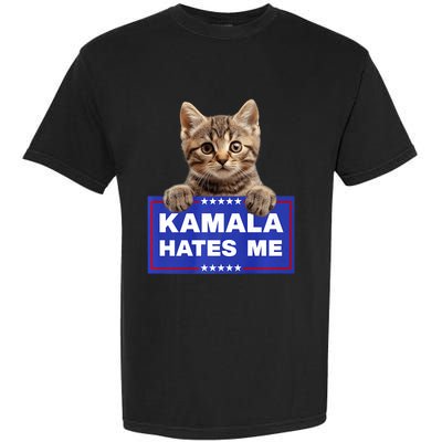 Kamala Hates Me Kamala Hate Cats Trump 2024 American Flag Garment-Dyed Heavyweight T-Shirt