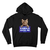 Kamala Hates Me Kamala Hate Cats Trump 2024 American Flag Hoodie