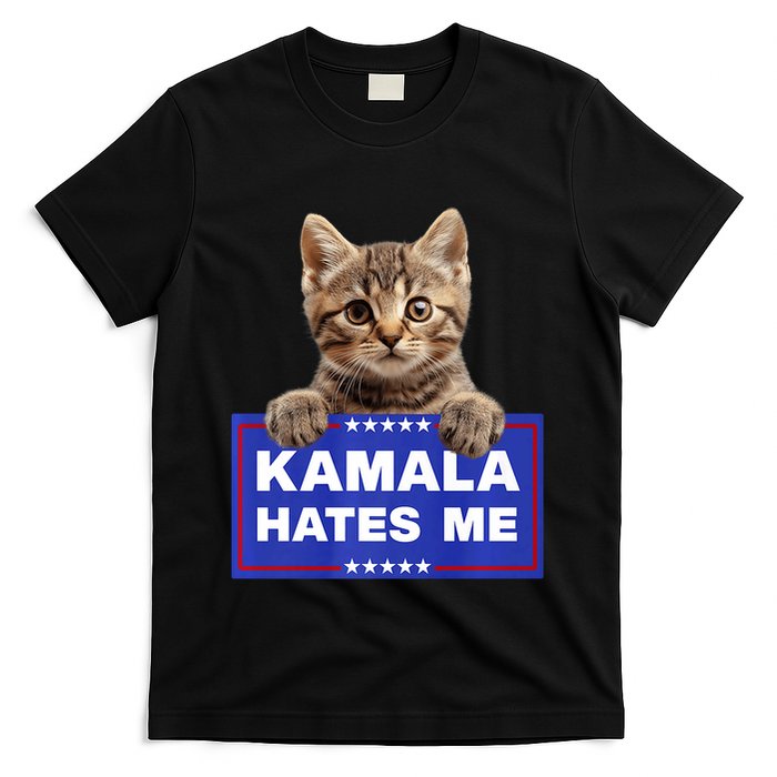 Kamala Hates Me Kamala Hate Cats Trump 2024 American Flag T-Shirt