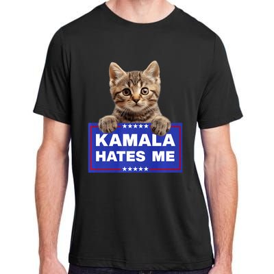 Kamala Hates Me Kamala Hate Cats Trump 2024 American Flag Adult ChromaSoft Performance T-Shirt