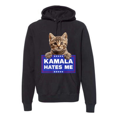 Kamala Hates Me Kamala Hate Cats Trump 2024 American Flag Premium Hoodie