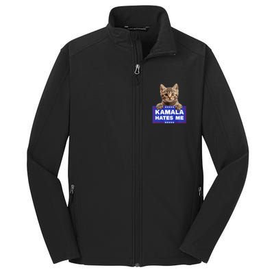 Kamala Hates Me Kamala Hate Cats Trump 2024 American Flag Core Soft Shell Jacket