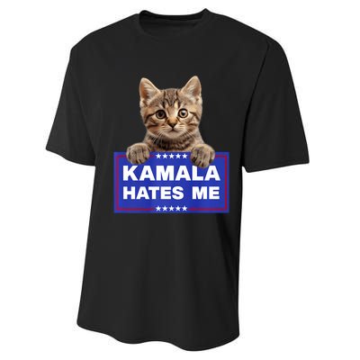 Kamala Hates Me Kamala Hate Cats Trump 2024 American Flag Performance Sprint T-Shirt