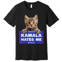 Kamala Hates Me Kamala Hate Cats Trump 2024 American Flag Premium T-Shirt