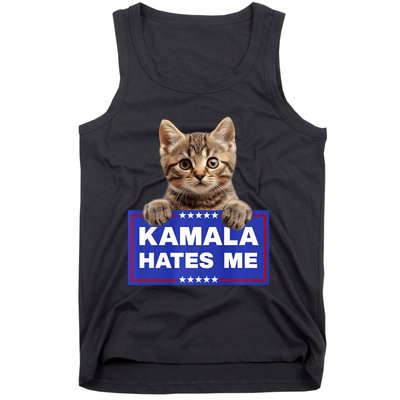 Kamala Hates Me Kamala Hate Cats Trump 2024 American Flag Tank Top