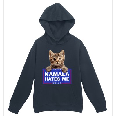 Kamala Hates Me Kamala Hate Cats Trump 2024 American Flag Urban Pullover Hoodie