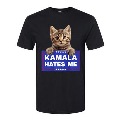 Kamala Hates Me Kamala Hate Cats Trump 2024 American Flag Softstyle CVC T-Shirt