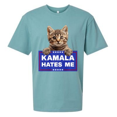 Kamala Hates Me Kamala Hate Cats Trump 2024 American Flag Sueded Cloud Jersey T-Shirt