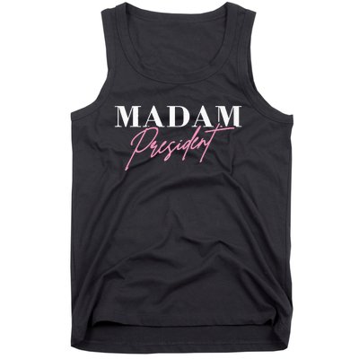 Kamala Harris Madam President Cursive Script Tank Top