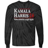 Kamala Harris Make America Laugh Again Tie-Dye Long Sleeve Shirt