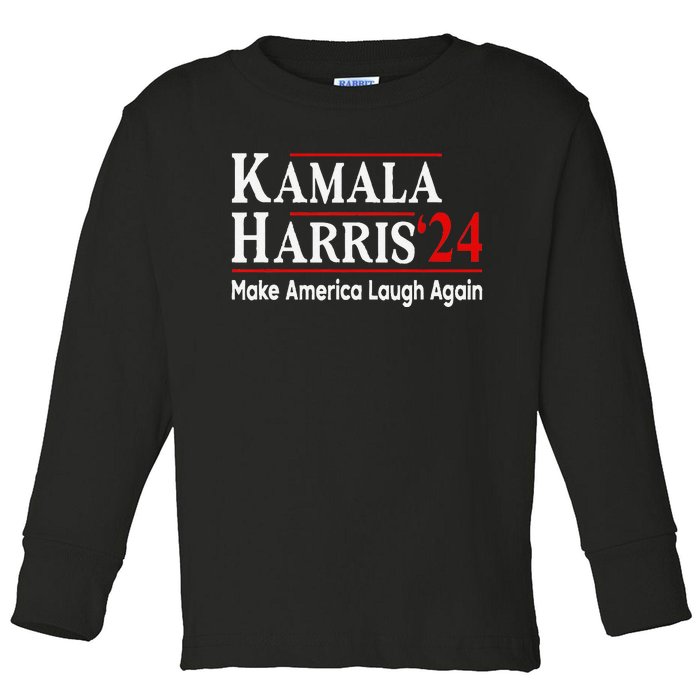 Kamala Harris Make America Laugh Again Toddler Long Sleeve Shirt