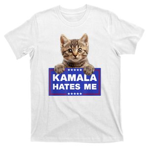 Kamala Hates Me Kamala Hate Cats Trump 2024 American Flag T-Shirt