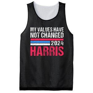 Kamala Harris My Values Have Not Change Kamala Vote Mesh Reversible Basketball Jersey Tank