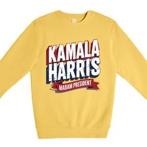 Kamala Harris Madam President Premium Crewneck Sweatshirt